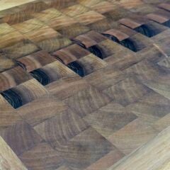 Büyük Boy 47 X 41 X 3 Cm Endgrain Ceviz Ağacı Şef Tahtası - Kesme Sunum Doğrama Mutfak Tahtası