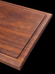 40 X 27,5 Cm Yekpare Masİf Eksİz Tek Parça İroko Doğal Ahşap Oluklu Kesme Sunum Et Ekmek Sebze Doğrama Tahtası