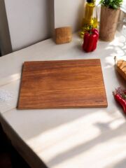 40 X 27,5 Cm Yekpare Masİf Eksİz Tek Parça İroko Doğal Ahşap Kesme Sunum Et Ekmek Sebze Doğrama Tahtası