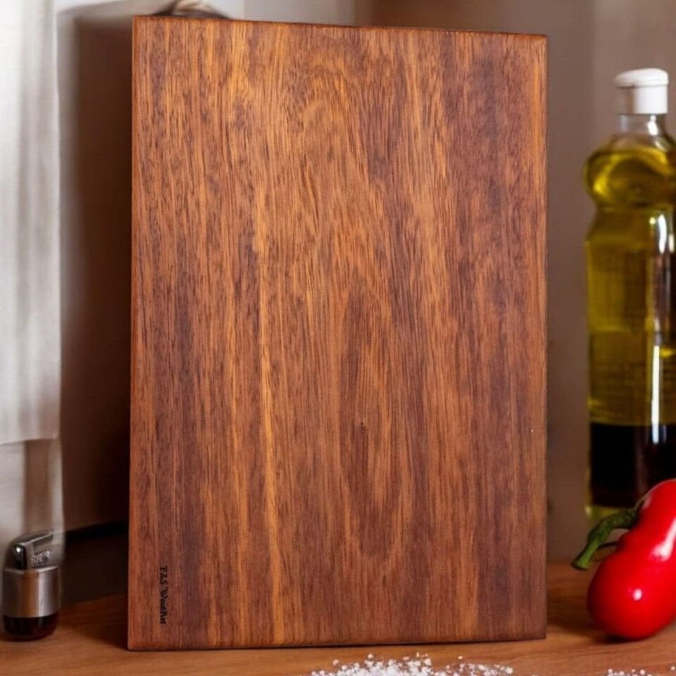 40 X 27,5 Cm Yekpare Masİf Eksİz Tek Parça İroko Doğal Ahşap Kesme Sunum Et Ekmek Sebze Doğrama Tahtası