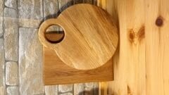 2 Li Set Doğal Ahşap Mutfak Kesme Sunum Et Ekmek Doğrama Tahtası Küçük Boy