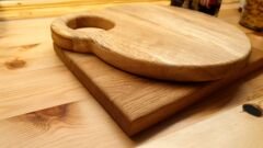 2 Li Set Doğal Ahşap Mutfak Kesme Sunum Et Ekmek Doğrama Tahtası Küçük Boy