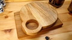 2 Li Set Doğal Ahşap Mutfak Kesme Sunum Et Ekmek Doğrama Tahtası Küçük Boy