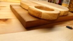 2 Li Set Doğal Ahşap Mutfak Kesme Sunum Et Ekmek Doğrama Tahtası Küçük Boy