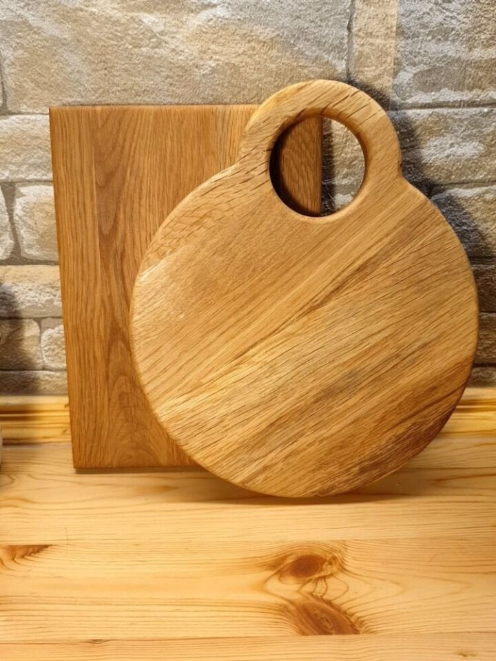 2 Li Set Doğal Ahşap Mutfak Kesme Sunum Et Ekmek Doğrama Tahtası Küçük Boy