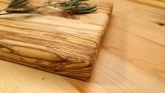 Zeytin Ağacı Kesme Sunum Tahtası - Özel Kenar 30 X 20 Cm