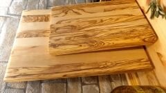 2 Li Set - Zeytin Ağacı Kesme Tahtası - Özel Kenar - Edremit Kazdağları