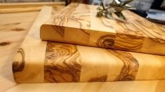 2 Li Set - Zeytin Ağacı Kesme Tahtası - Özel Kenar - Edremit Kazdağları