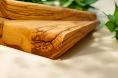 2 Li Set - Zeytin Ağacı Kesme Tahtası - Özel Kenar - Edremit Kazdağları