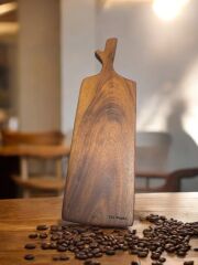 Yekpare masif İroko Kesme Tahtası Peynir şarap Sunum 48 cm Mdl 12