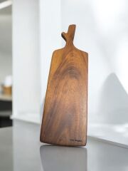Yekpare masif İroko Ağacı Kesme Tahtası Peynir şarap Sunum 48 cm Mdl 12