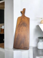 Yekpare masif İroko Kesme Tahtası Peynir şarap Sunum 48 cm Mdl 12