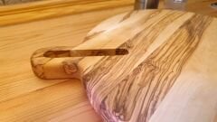 Zeytin Ağacı 30 Cm Doğal Ahşap Pizza Peynir Sunum Et Steak Saplı Yuvarlak Kesme Tahtası