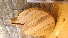 Zeytin Ağacı Doğal Ahşap Pizza Peynir Sunum Et Steak Saplı Kesme Tahtası Yuvarlak 35 Cm(Kopya)