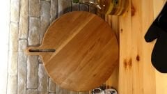 Meşe Ağacı Doğal Ahşap Pizza Peynir Sunum Et Steak Saplı Kesme Tahtası Yuvarlak 30 Cm