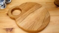 Meşe Doğal Ahşap Kesme Sunum Tahtası - Küçük Boy Yuvarlak