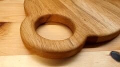 Meşe Doğal Ahşap Kesme Sunum Tahtası - Küçük Boy Yuvarlak