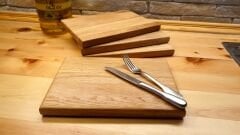 Meşe Ağacı Doğal Ahşap Kesme Sunum Tahtası - Küçük Boy 17 x 24 cm