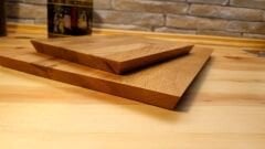 2 Li Set- Meşe Doğal Ahşap Mutfak Kesme Sunum Tahtası Özel Kenar