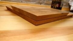 2 Li Set- Meşe Doğal Ahşap Mutfak Kesme Sunum Tahtası Özel Kenar