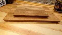 2 Li Set- Meşe Doğal Ahşap Mutfak Kesme Sunum Tahtası Özel Kenar