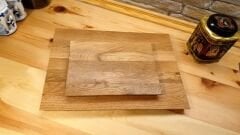 2 Li Set- Meşe Doğal Ahşap Mutfak Kesme Sunum Tahtası Özel Kenar