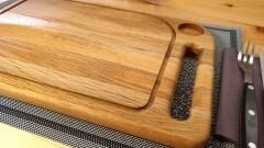 Meşe Ağacı - Doğal Ahşap - Lüks - Baharat Hazneli - Steak -kesme -sunum - Et- Ekmek- Doğrama Tahtası