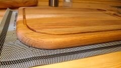 Meşe Ağacı - Doğal Ahşap - Lüks - Baharat Hazneli - Steak -kesme -sunum - Et- Ekmek- Doğrama Tahtası