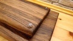 2li Set Masif Tek Parçadan - Yekpare İroko Ağacı Kesme Tahtası