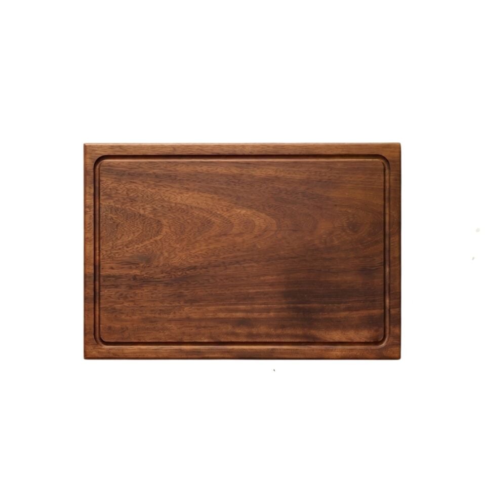 Masİf Eksİz Tek Parça Oluklu iroko Ağacı 30 x 20 cm Kesme tahtası
