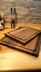 30 X 20 Cm Yekpare Masİf Eksİz Tek Parça Doğal Ahşap Oluklu Kesme Sunum Et Ekmek Sebze Doğrama Tahtası