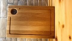 Doğal Ahşap - El Yapımı Oluklu Kesme Sunum Tabağı Steak Et Ekmek Sebze Doğrama Tahtası