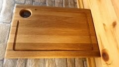 Doğal Ahşap - El Yapımı Oluklu Kesme Sunum Tabağı Steak Et Ekmek Sebze Doğrama Tahtası