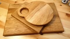 3 Lü Set Doğal Ahşap Kesme Et Ekmek Doğrama Sunum Tahtası