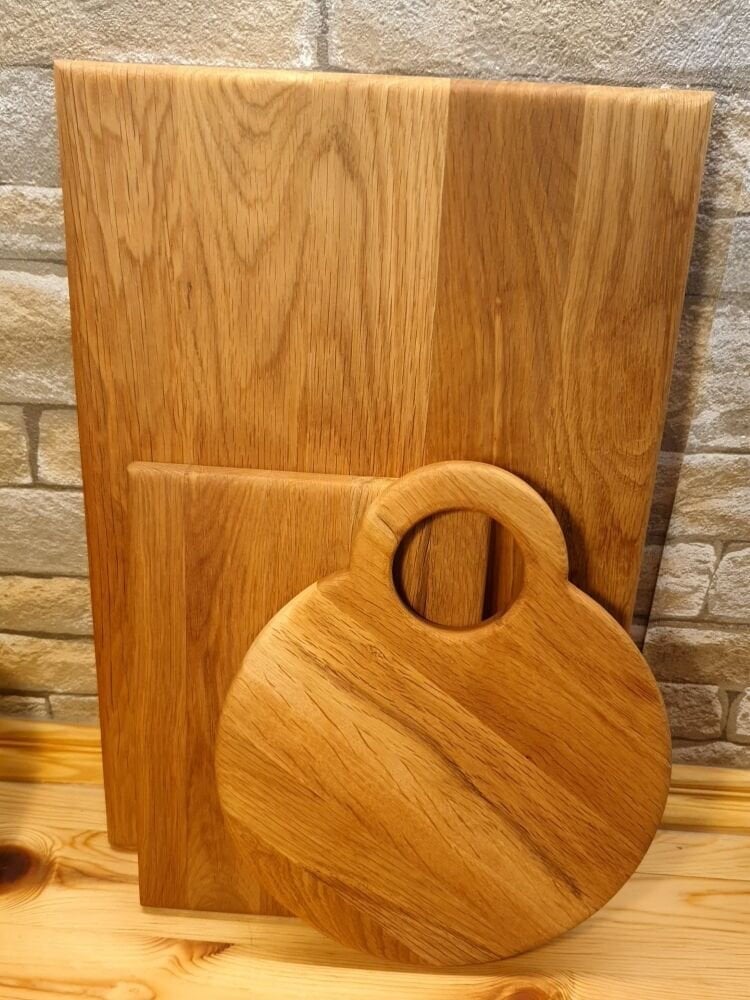 3 Lü Set Doğal Ahşap Kesme Et Ekmek Doğrama Sunum Tahtası