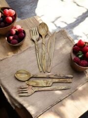 Zeytin Ağacı 6 Parça 2 Kişilik Set Bıçak - çatal - Kaşık