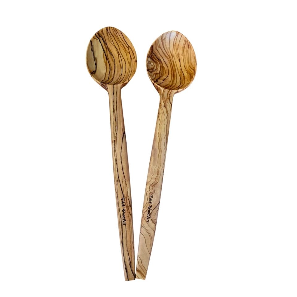 30 cm Zeytin Ağacı Doğal Ahşap El Yapımı Tahta Kaşık