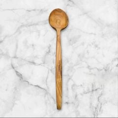 Edremit Zeytin Ağacı Doğal Ahşap El Yapımı Tahta Kaşık Yemek Kaşığı 30 Cm Kaşık