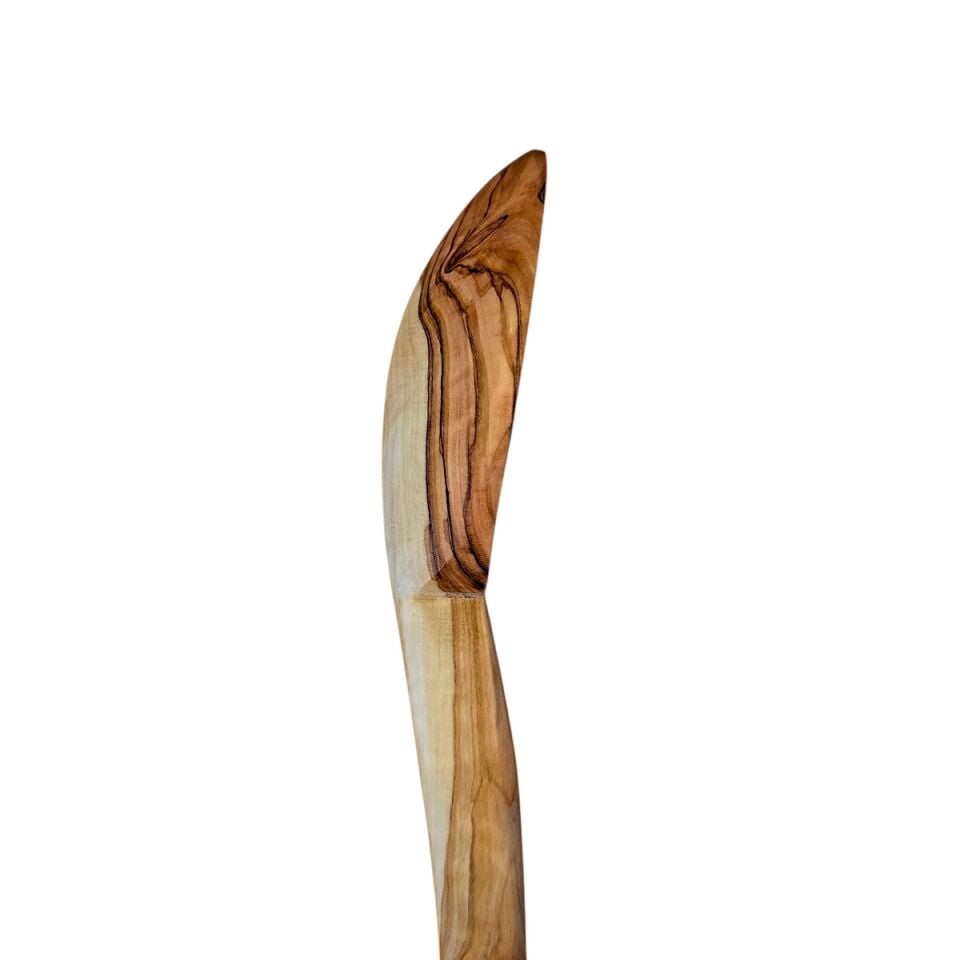 35 cm Zeytin Ağacı Doğal Ahşap El Yapımı Tahta Kaşık Tencere kaşığı