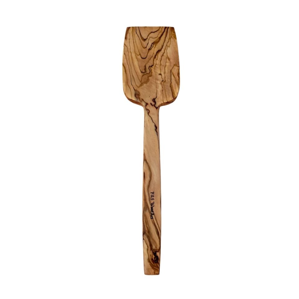 Edremit Zeytin Ağacı Doğal Ahşap El Yapımı Spatula Servis 30 Cm