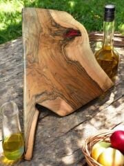 Xxl Büyük Boy Özel Seri - Tek Parça Ceviz Ağacı Barbekü Şef Tahtası 60 X 38 X 3,5 Cm