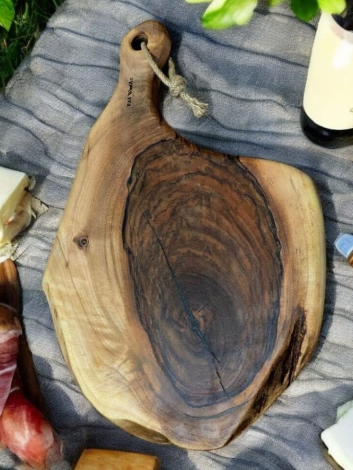 Xxl Büyük Boy Özel Seri - Tek Parça Ceviz Ağacı Barbekü Şef Tahtası 49 X 31 X 3,5 Cm