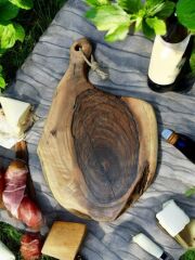 Xxl Büyük Boy Özel Seri - Tek Parça Ceviz Ağacı Barbekü Şef Tahtası 49 X 31 X 3,5 Cm