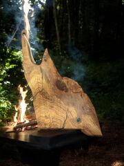 Xxl Büyük Boy Özel Seri - Zeytin Ağacı Barbekü Şef Tahtası 60 X 35 X 3,5 Cm