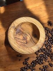 Zeytin Ağacı Tek Parça El Yapımı Doğal Ahşap 15 Cm Yuvarlak Kase Tabak çerezlik