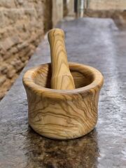 9 Cm - El Yapımı Mdl 2 Zeytin Ağacı Doğal Ahşap Havan 11 X 9 Cm - El Yapımı Mdl 2