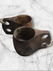 Kuksa - Kamp çay Kahve Fincan - Kupa - Tahta Bardak- Ceviz Ağacı