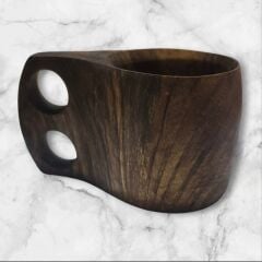 Kuksa - Kamp çay Kahve Fincan - Kupa - Tahta Bardak- Ceviz Ağacı