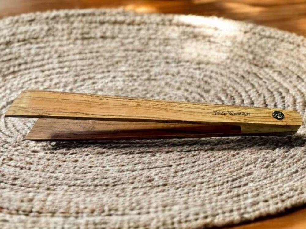 Edremit Zeytin Ağacı Doğal Ahşap El Yapımı Maşa 30 Cm