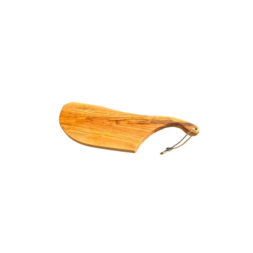 60 x 19 cm Doğal Zeytin Ağacı Saplı Kesme - Sunum Tahtası